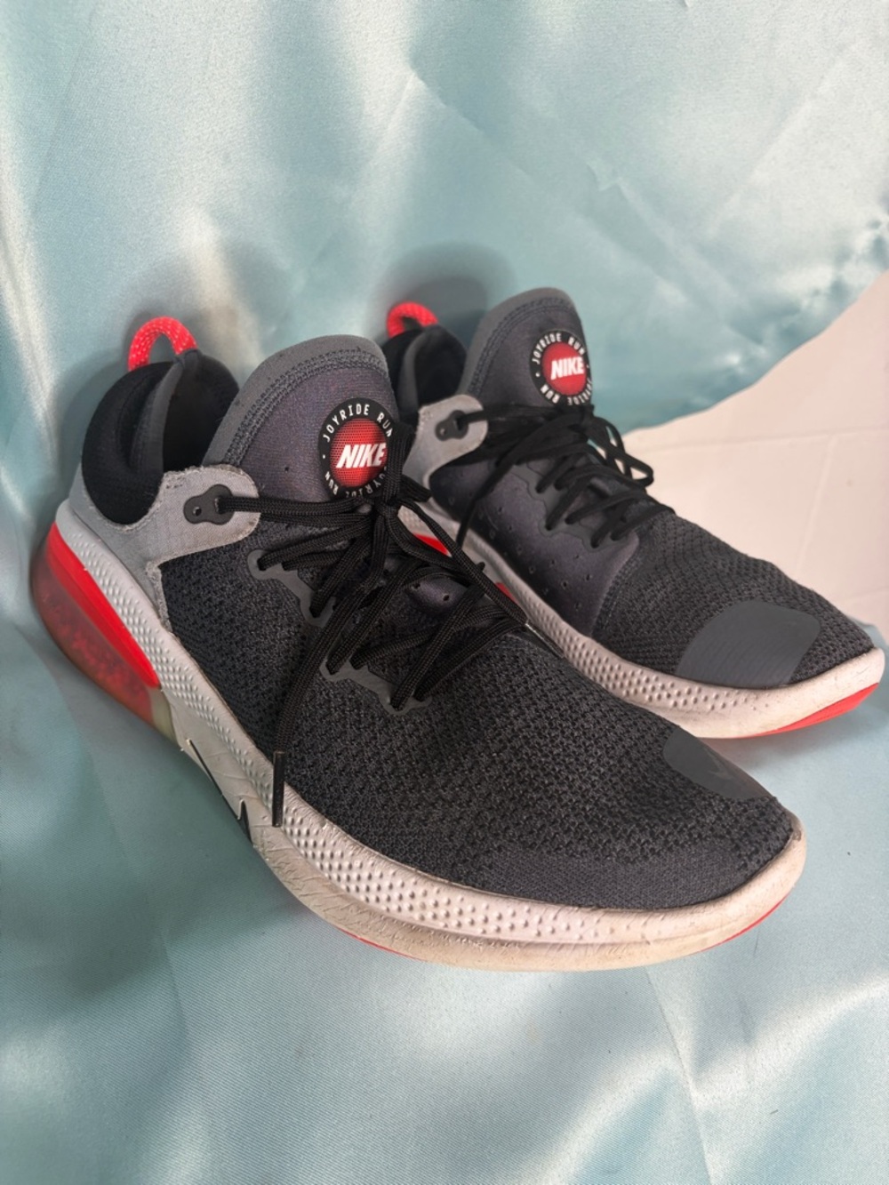 Nike Joyride Run Flyknit Sneakers Men Size 14 | Charcoal Grey/Orange| Rare Size